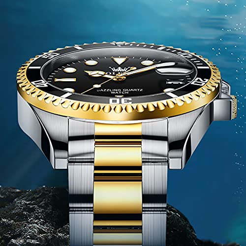 Stainless Steel Analog Quartz Watch with Day G3724