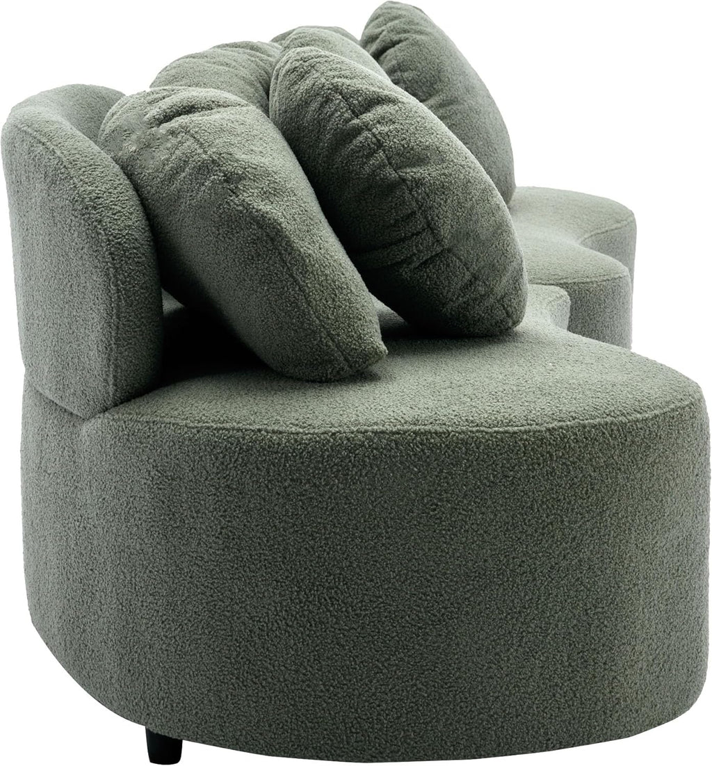Green Velvet Curved Sectional Sofa G47933
