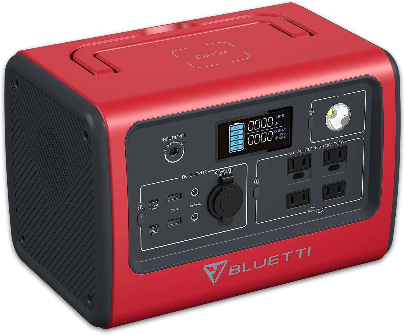 800W/716Wh Portable Power Station LiFePo4 Battery Pack with 4 110V AC Outlets Z683442