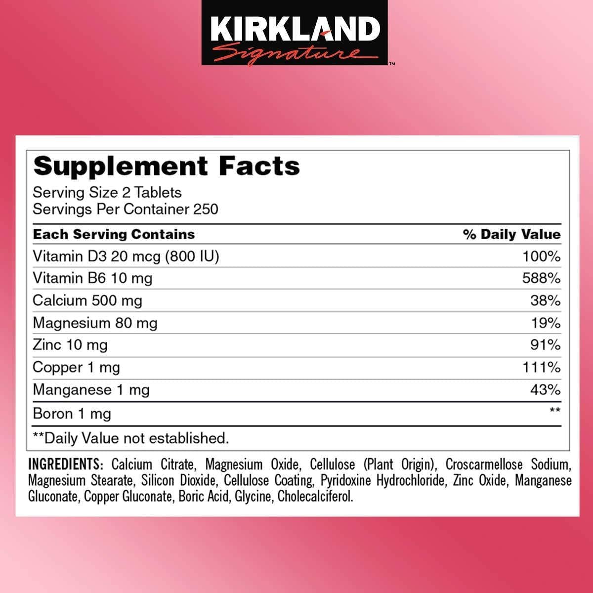 Calcium Citrate 500mg, 2-Pack of 500 Tablets Each for 1000 Ct A165