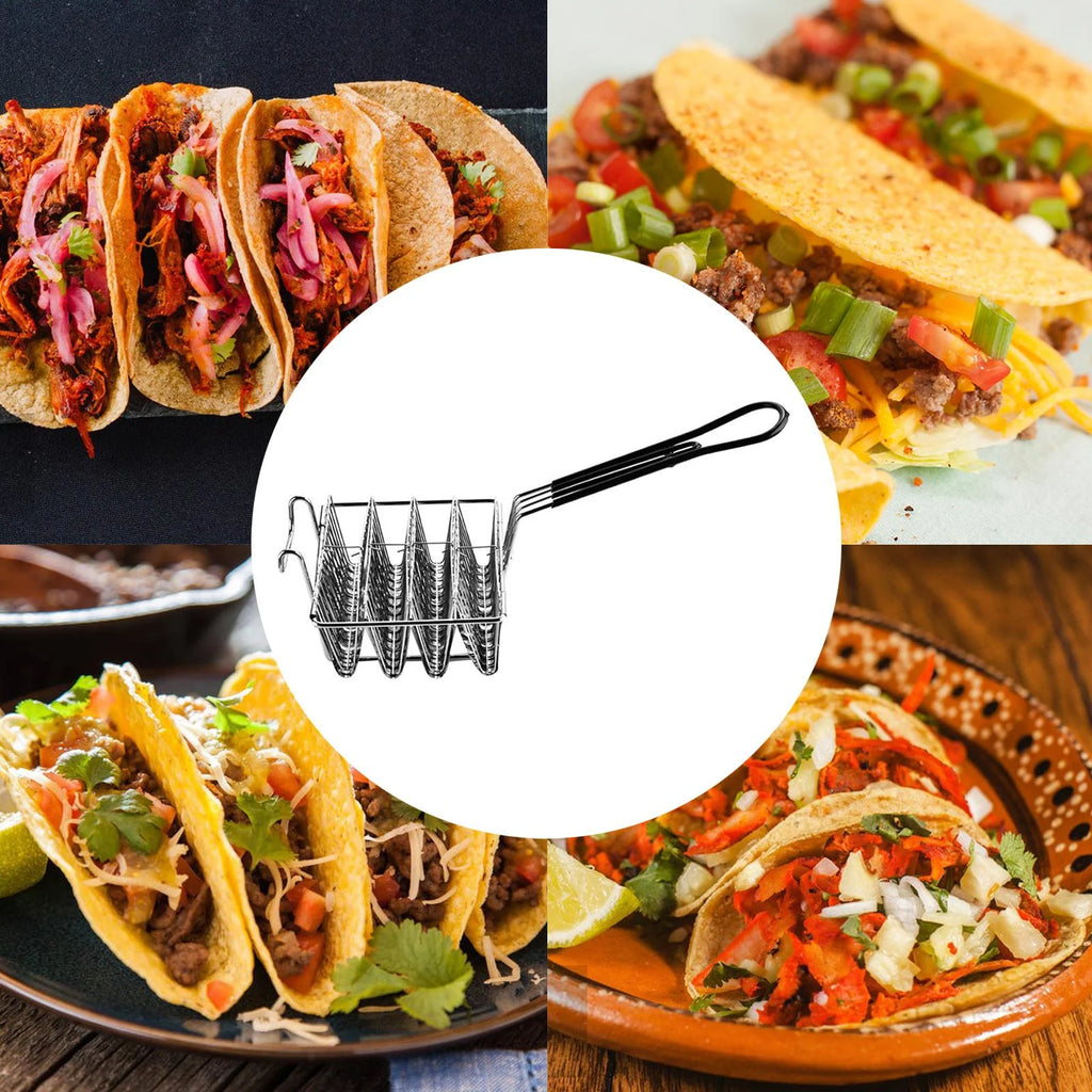 Stainless Steel Taco Fryer 4 Shells Deep Fryer Basket D784