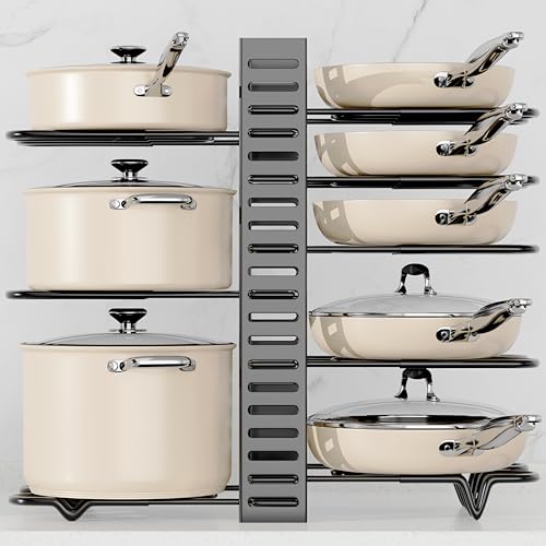 8-Tier Adjustable Heavy-Duty Pot and Pan Storage Rack Y60632