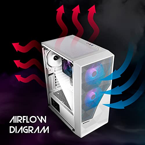 ATX Mid-Tower PC Computer Case with Tempered Glass Side Panel E255
