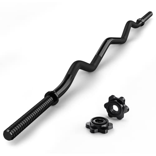 47" EZ Curl Bar Weight Lifting Bar with Star Collars I97212