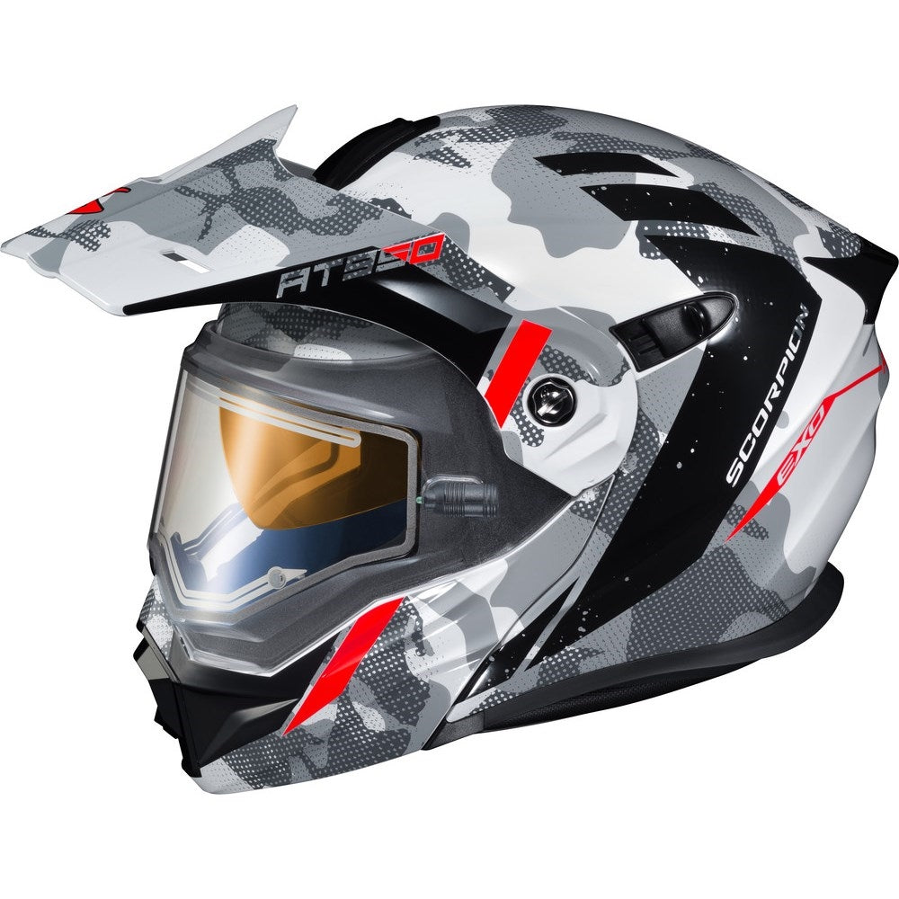White/Grey Cold Weather Electric Snow Helmet F496