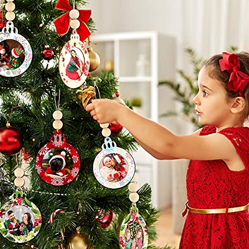 24 Pcs Christmas Photo Ornament Wooden Picture Frames C507