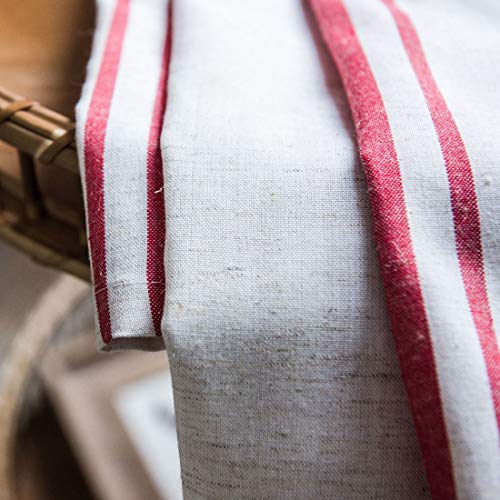 Cotton Linen Striped Room Darkening Rod Pocket Curtain Panel, 1 Piece (Navy,59"x79") B70929