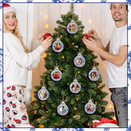 24 Pcs Christmas Photo Ornament Wooden Picture Frames C507