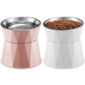 2 Pcs Elevated Stainless Steel Bowls with Adjustable Raised Stand K70531