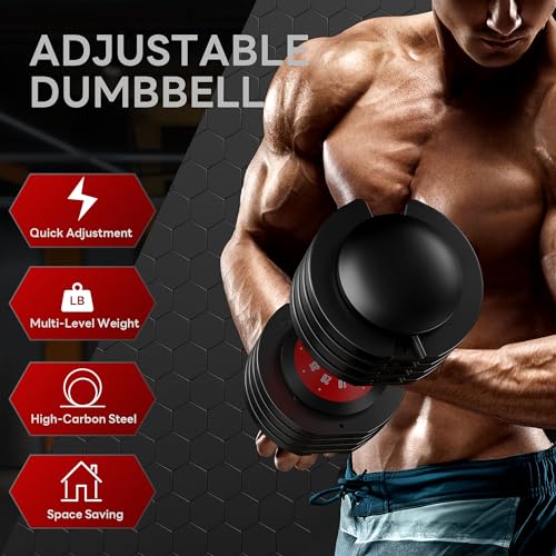 Adjustable Dumbbells 5LB to 110LB 5 in1 25/55LB Dumbbell Set with Anti-Slip Metal Handle T90783