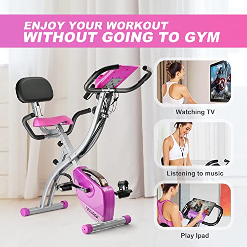 Folding Exercise Bike with Pulse Sensor LCD Monitor V717