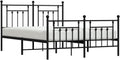 Black Metal Double Bed with Headboard and Footboard U850