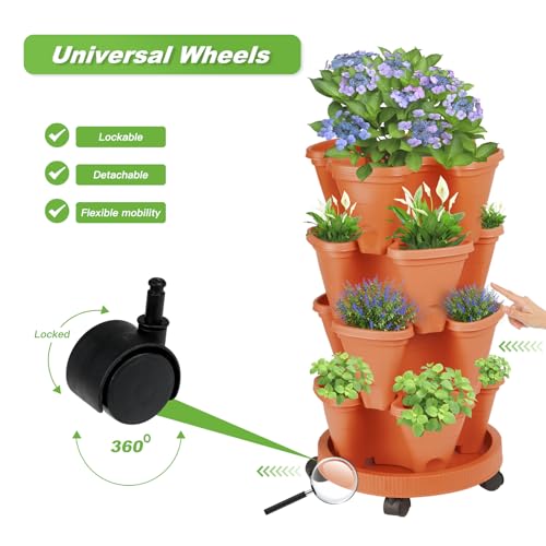 2 Set of 7 Tier Vertical Garden Planter White O661497