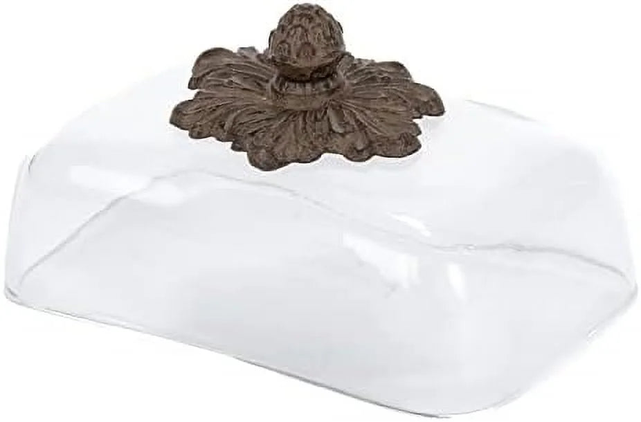 Cream Ceramic Butter Dish With Metal Work D27498