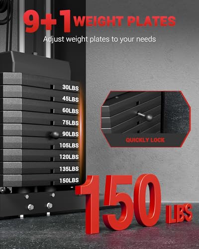 150LBS Weight Stack Full Body Home Gym Machine I217