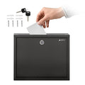 Black Metal Suggestion Box with Lock and Slot, Wall Mount, 3x10x12 Inch S209