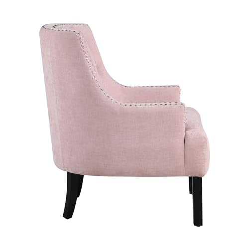 Black Chenille Upholstered Armchair with Solid Wood Frame S464