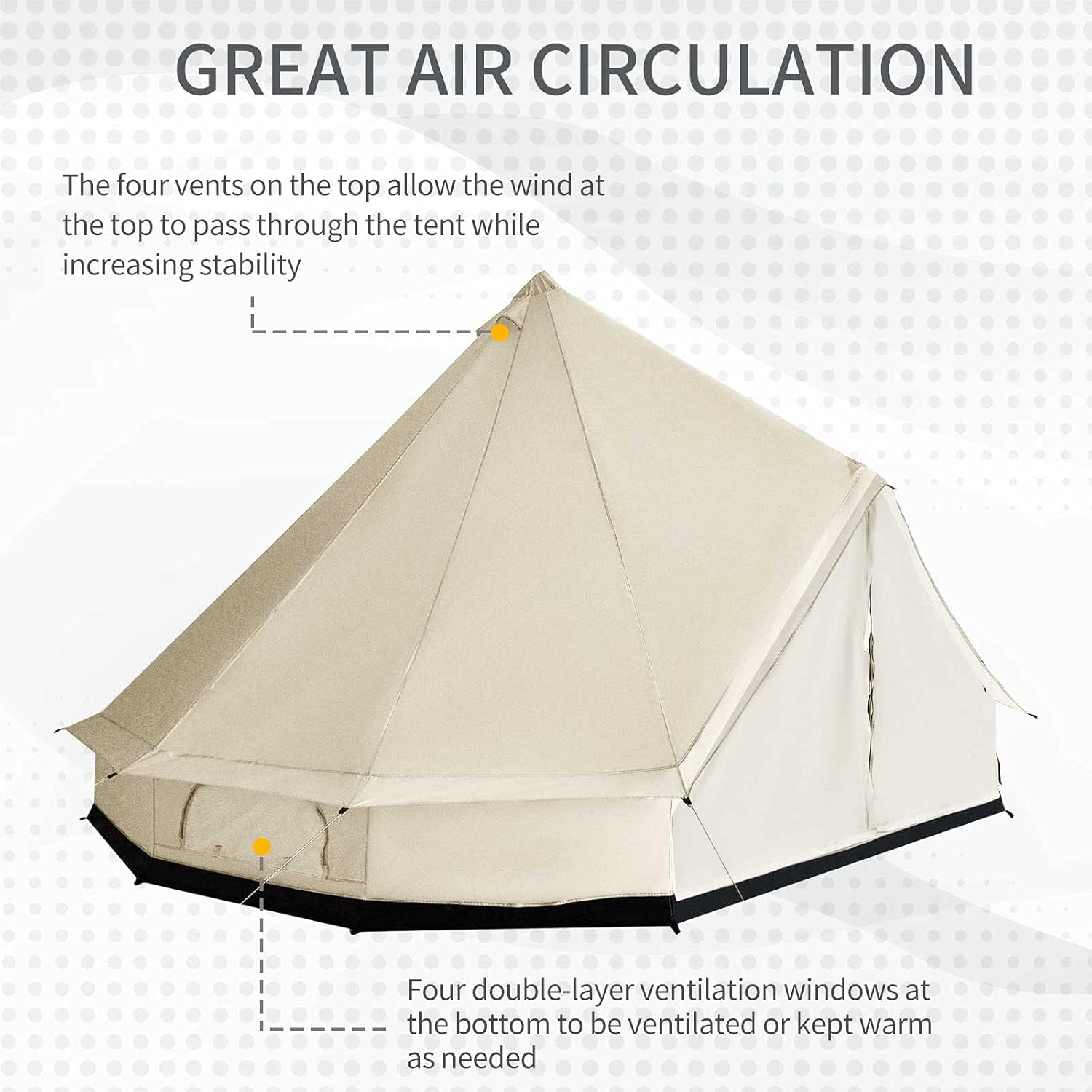 10-Person Waterproof Camping Tent, 16.4' x 16.4' x 9.8' C4572