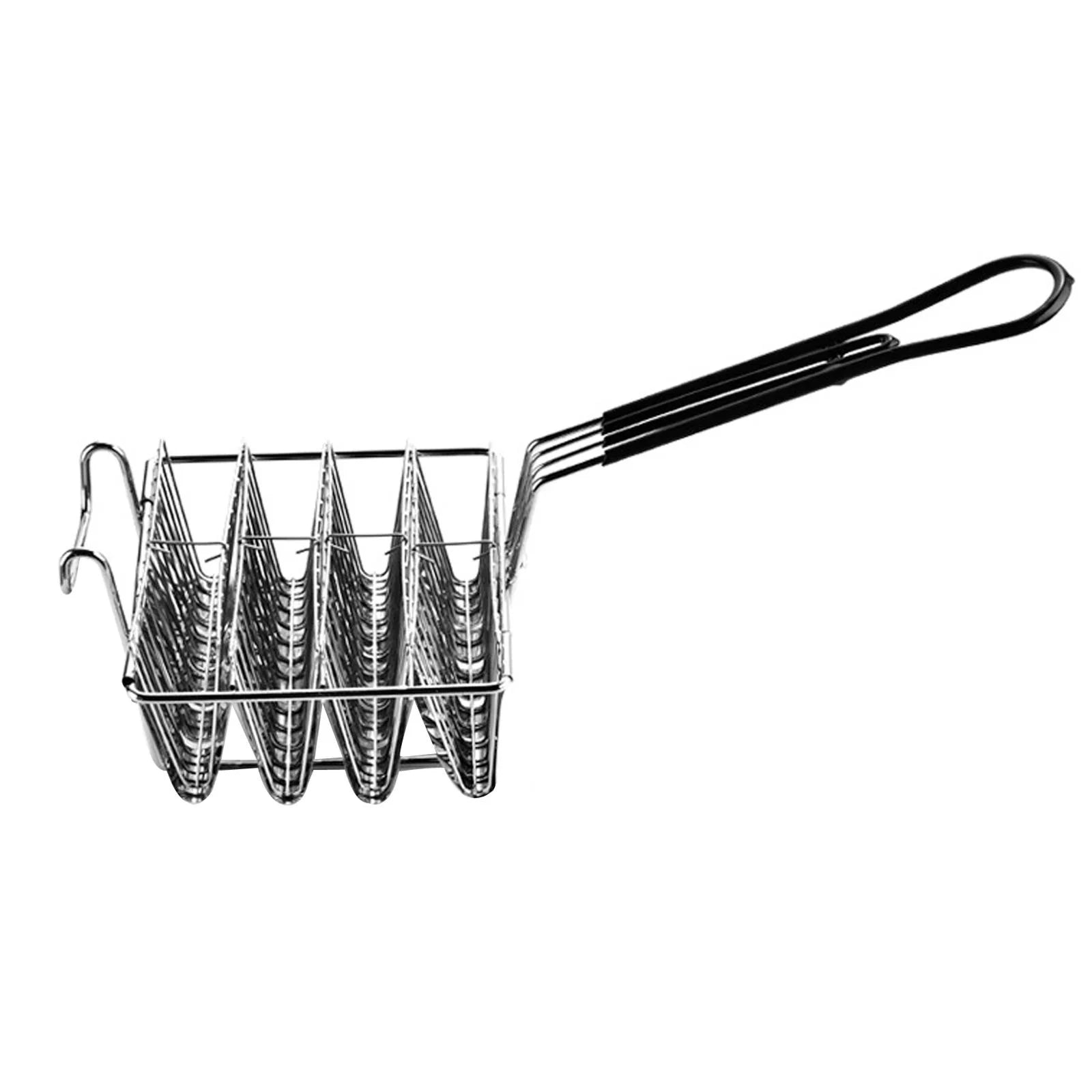 Stainless Steel Taco Fryer 4 Shells Deep Fryer Basket D784