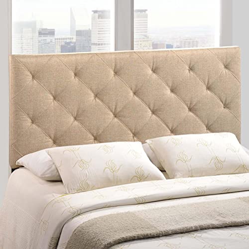 Gray Linen Upholstered Queen Headboard K18677