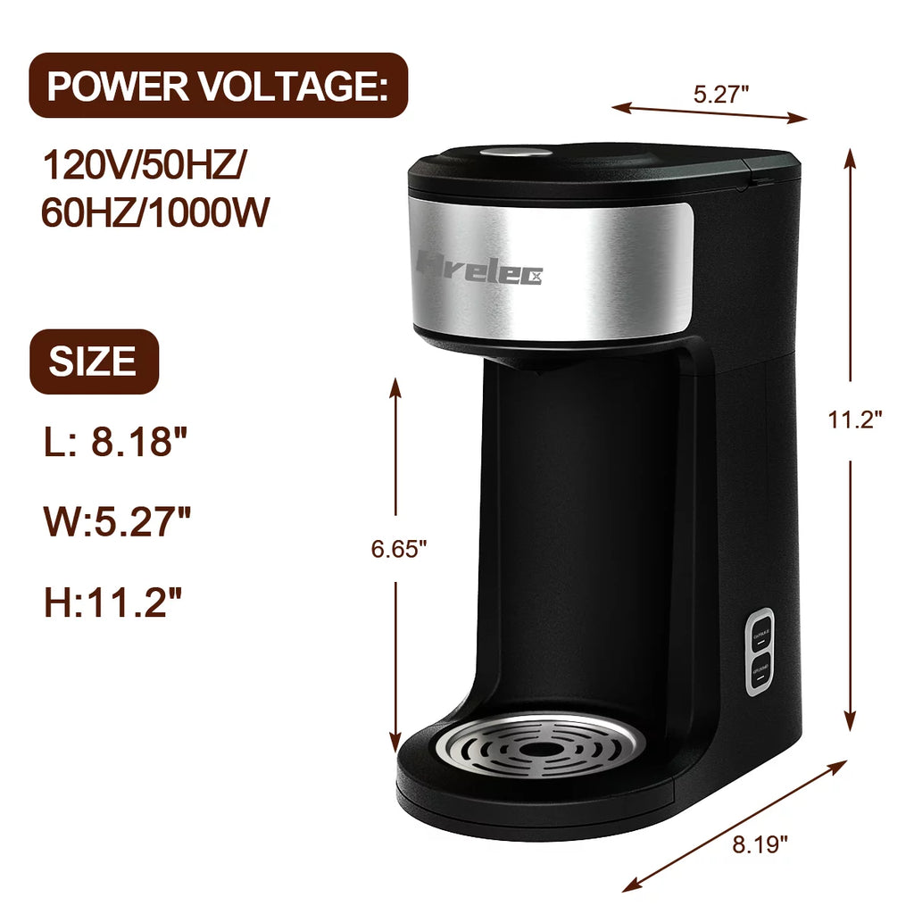Mini Coffee Machine with Self-Cleaning Function and 8-14 oz Brew Size A2378