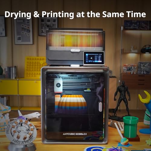 Anycubic Kobra S1 Combo Multicolor 3D Printer with ACE PRO, 4 Multicolor, 600mm/s Fast Speed, 320℃ Hotend, 250*250*250mm L5396