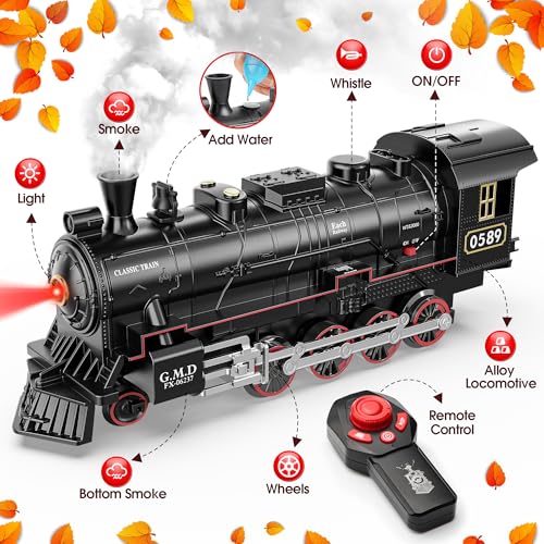 Train Set with Steam Locomotive, Light Up Cars and Tracks U9326