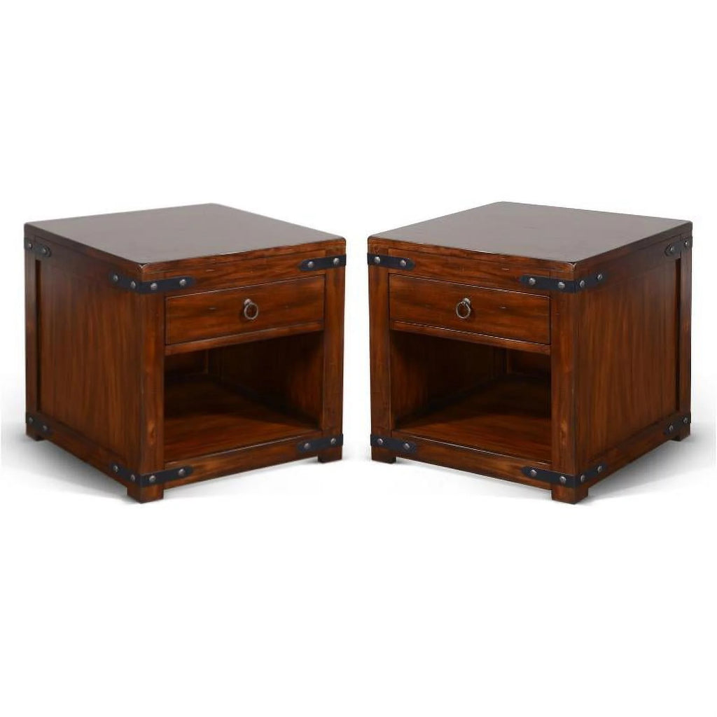 Dark Chocolate Wood End Table Set of 2 V797