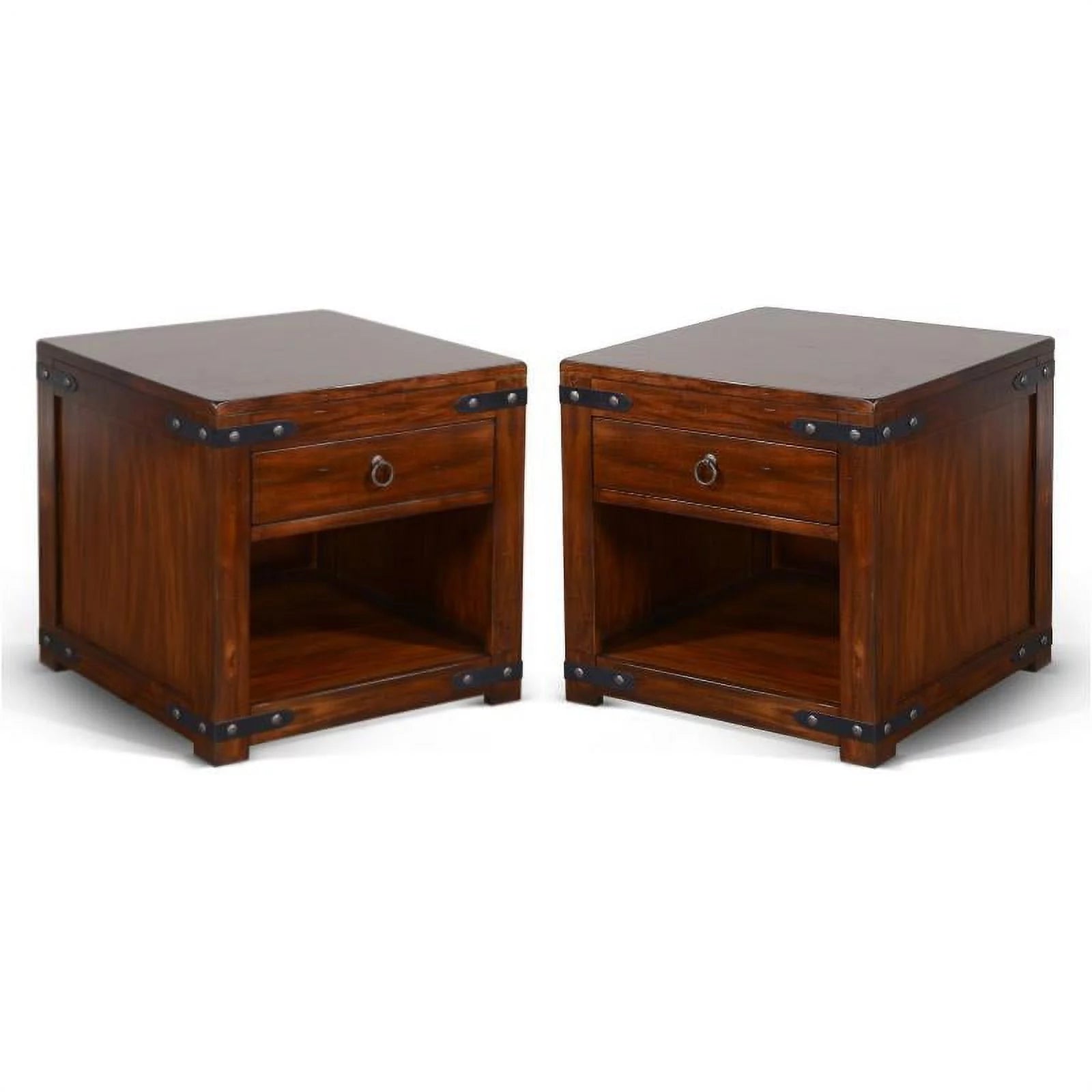 Dark Chocolate Wood End Table Set of 2 V797