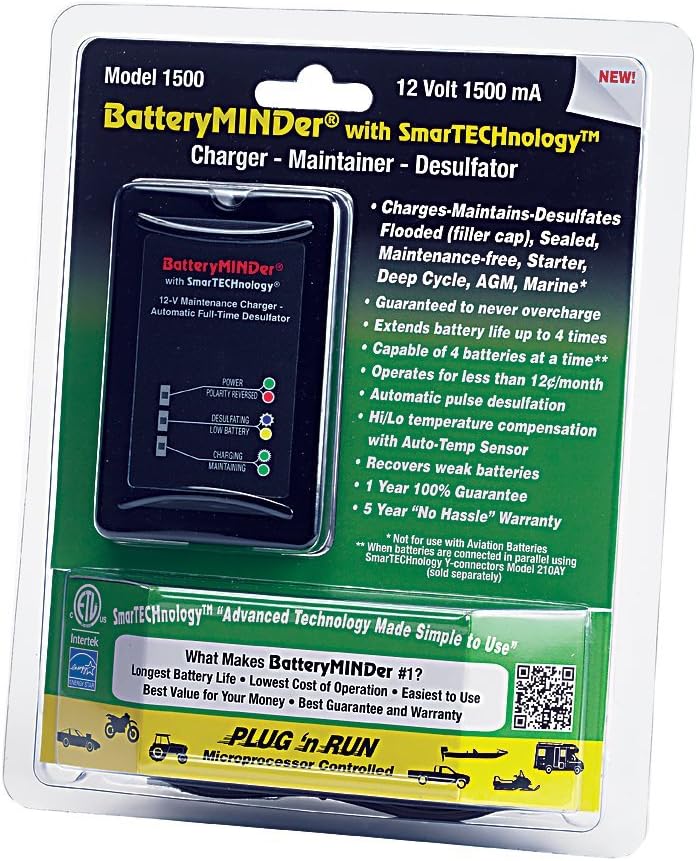 12 Volt 1.5 Amp Battery Charger Maintenance Charger Desulfator R4513