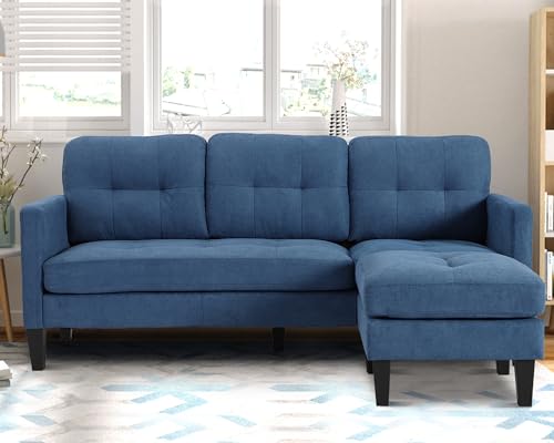 Black Convertible L Shaped Sectional Sofa with Reversible Chaise M210