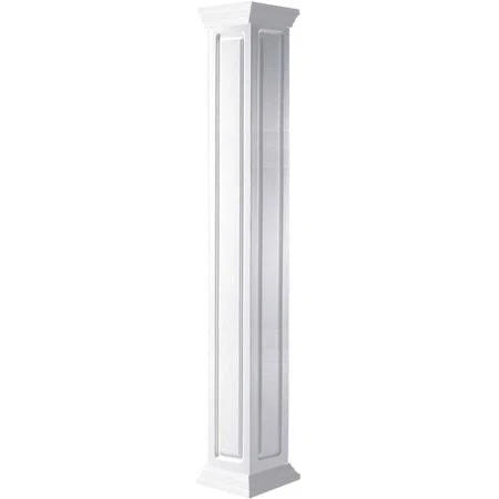 8 inchw x 108 inch Raised Panel Column with Crown Capital and Crown Base B4273