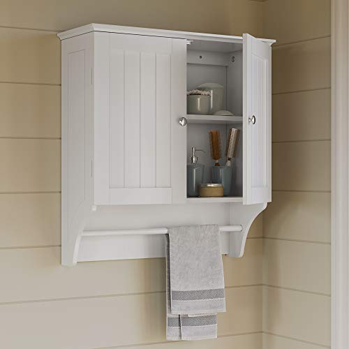 Gray Ashland Bathroom Freestanding Storage Cabinet with Three Open Shelves and Drawer Z890