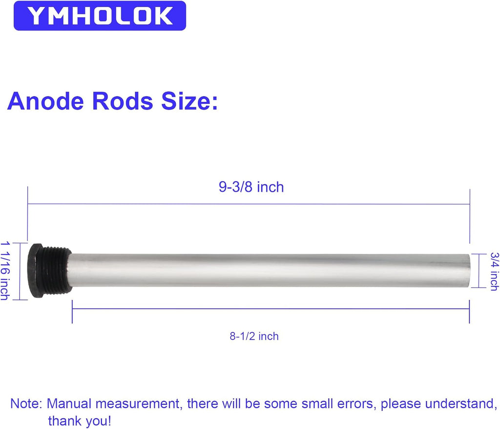 2Pack 9.25" x 3/4" NPT Magnesium Anode Rod I10476