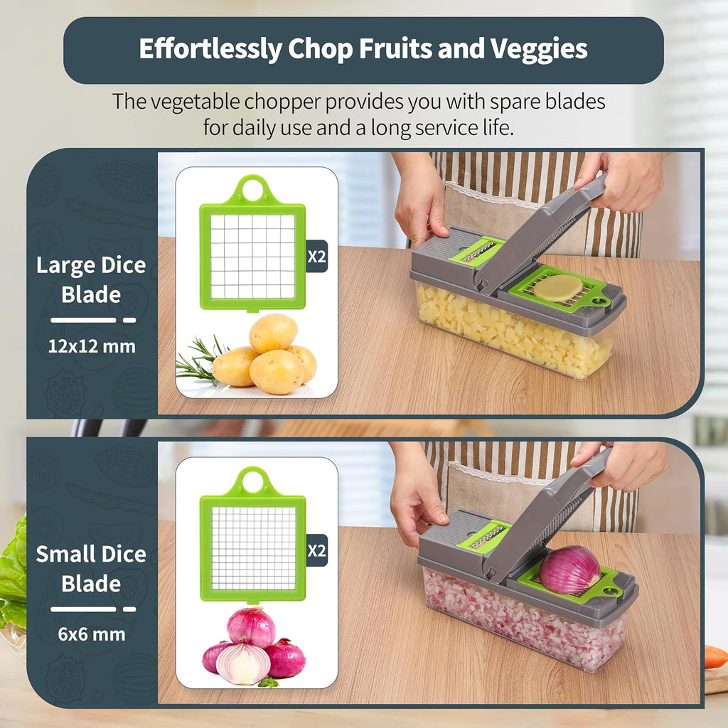 17 in 1 Multifunctional Vegetable Chopper with Container and 10 Blades O39203