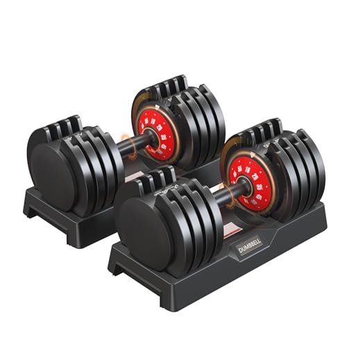 Adjustable Dumbbells 5LB to 110LB 5 in1 25/55LB Dumbbell Set with Anti-Slip Metal Handle T90783