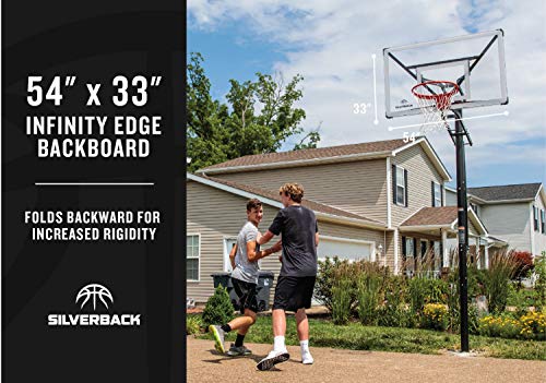 54" and 60" In-Ground Basketball Hoops with Adjustable-Height Basketball Goal Backboard Z6938