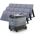 3 Pack 400W Foldable Solar Panel with 3600Wh LiFePO4 Portable Power Station S37446