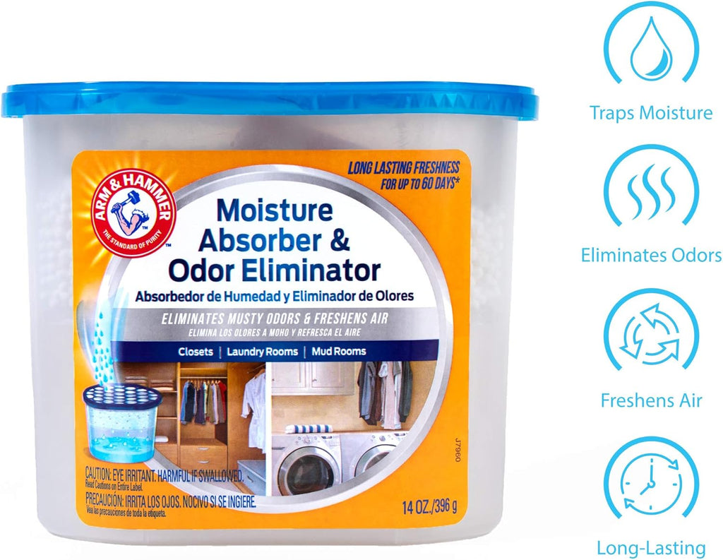 Fragrance Free Disposable Moisture Absorber and Odor Eliminator 14 oz. Tub N82479