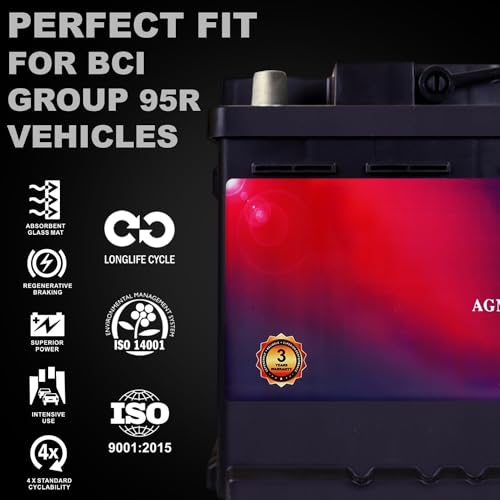 AGM Car Battery 12V 60 AH 680 CCA BCI Group Size 47 R3724