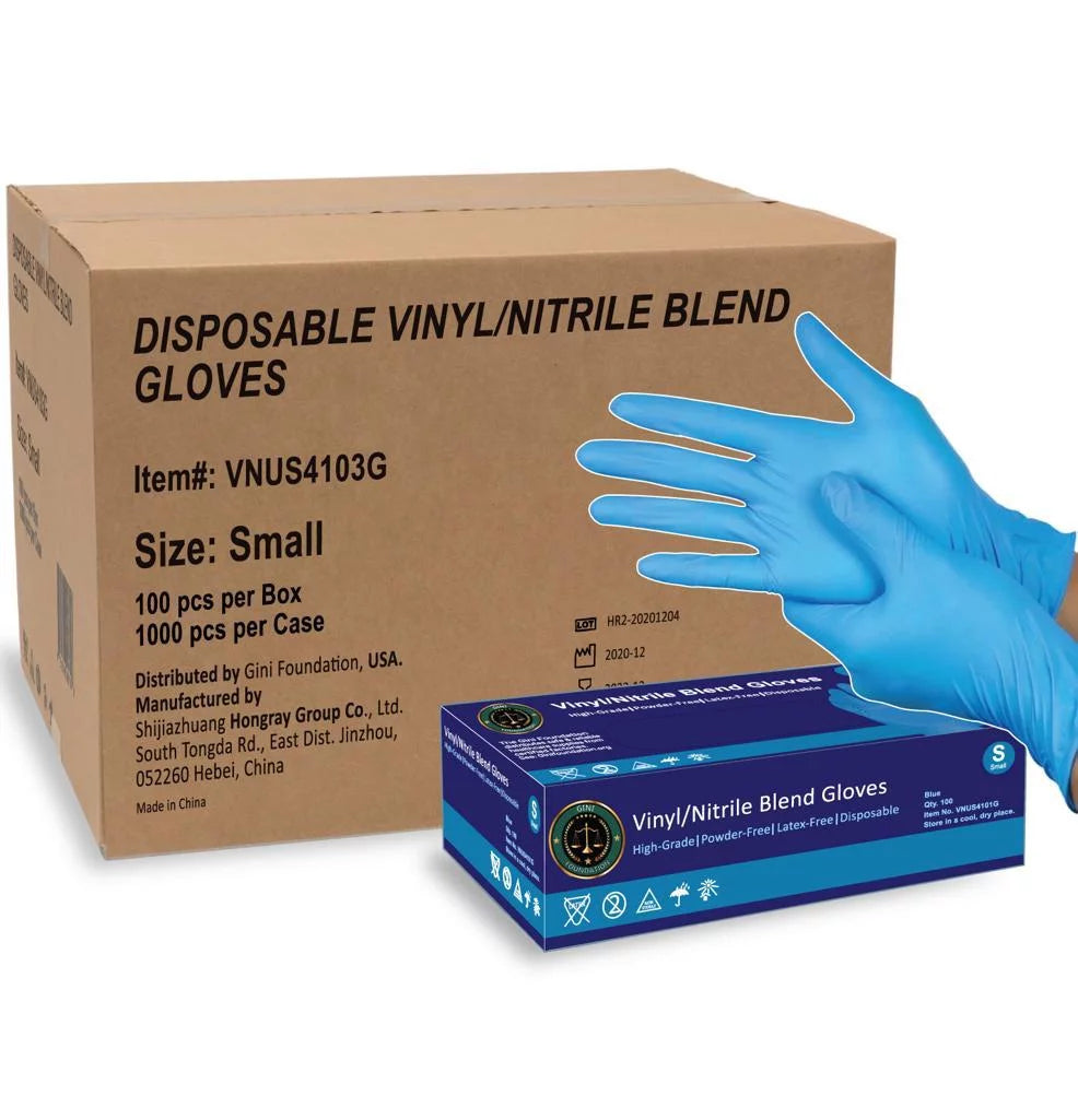Small Nitrile-Vinyl Blend Disposable Exam Gloves, 1000/Case E503997