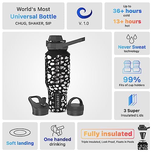 46 oz Vacuum Insulated Stainless Steel Water Bottle with Handle W350
