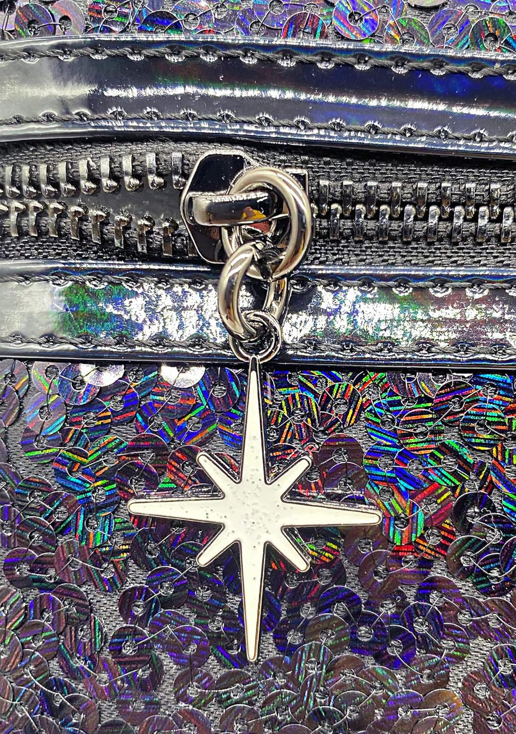 Black Holographic Sequin Minnie Mini Backpack N5346