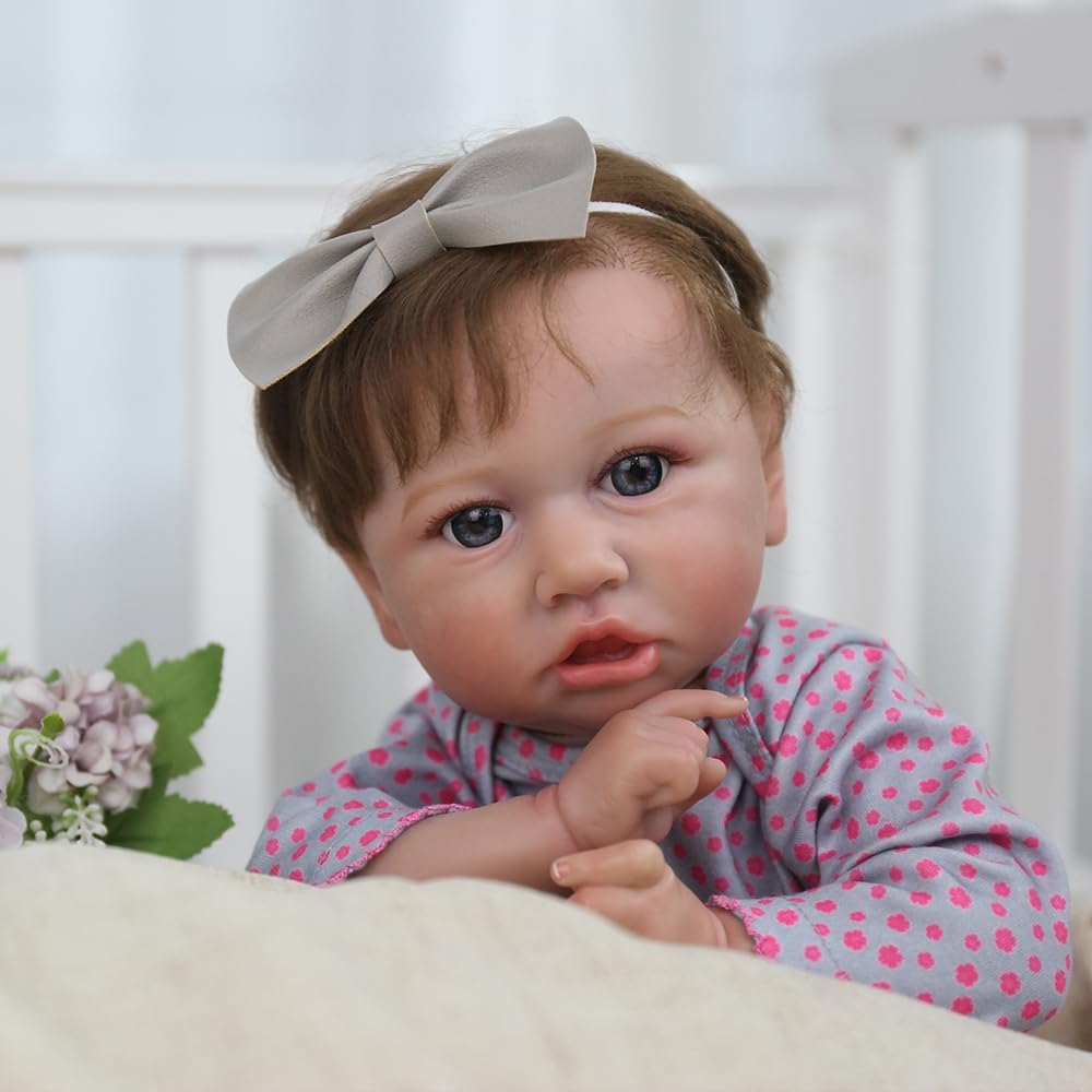 20 inch Handmade Vinyl Reborn Baby Doll with Weighted Cloth Body W23120