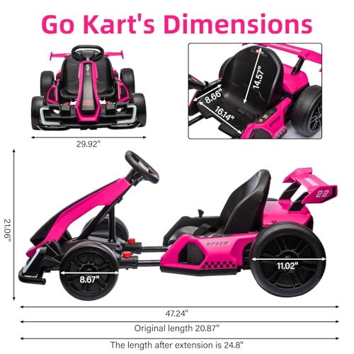 White Electric Drift Kart with Adjustable Seat U15357