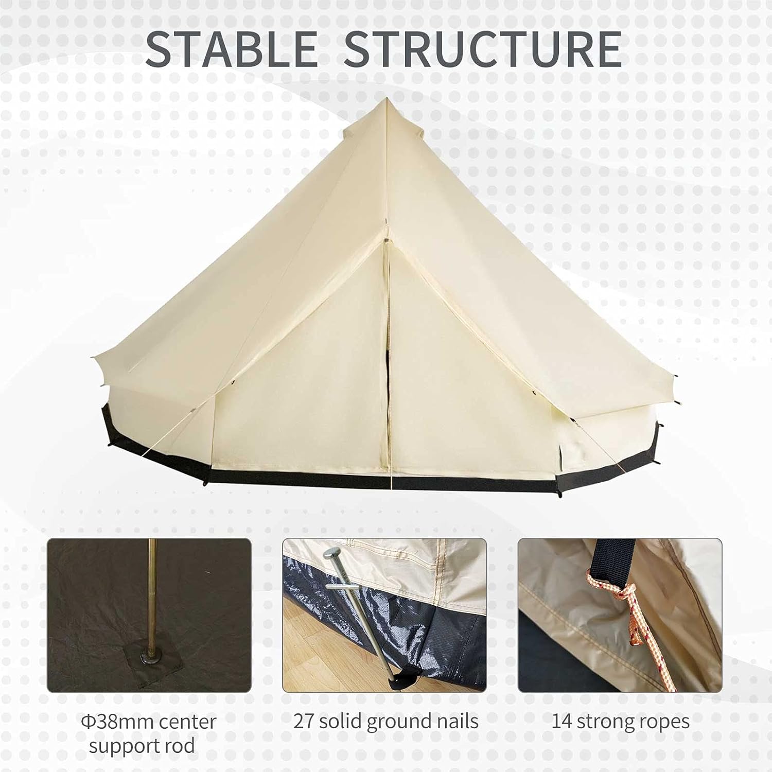 10-Person Waterproof Camping Tent, 16.4' x 16.4' x 9.8' C4572