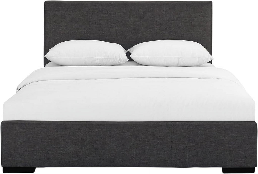 Gray Upholstered Platform Bed Frame I484
