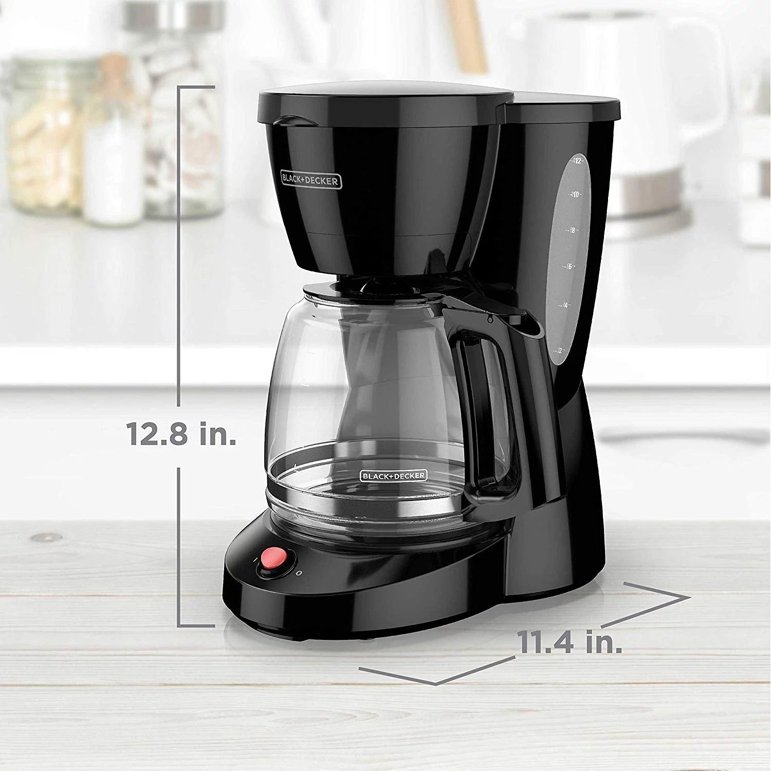 12-Cup Black Glass Carafe Coffee Maker D483