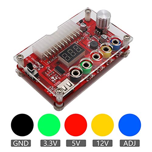 24 Pins ATX Power Supply Breakout Board and Acrylic Case Kit Module Adapter PC Power Connector H853166