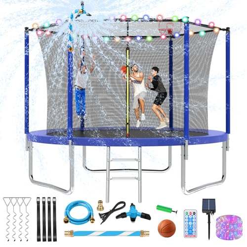 16FT Trampoline with Enclosure and Basketball Hoop B69586